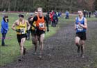 Andrew Jones leads Jack Martin (both Stockport), Dan Garbutt (Durham City) and Nick Swinburn (Morpeth) during the senior mens Northern Cross Country Champs, Knowsley Safari Park. Photo: David T. Hewitson/Sports for All Pics